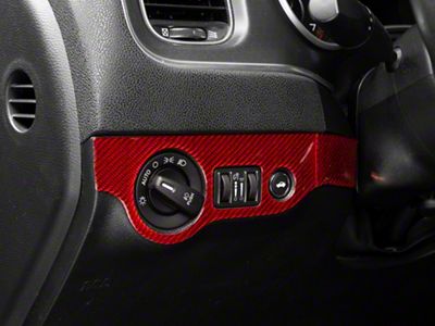 SpeedForm Headlight Switch Trim; Red Carbon (15-23 Charger)