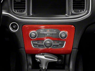 SpeedForm HVAC Panel Overlay; Red Carbon (15-23 Charger)