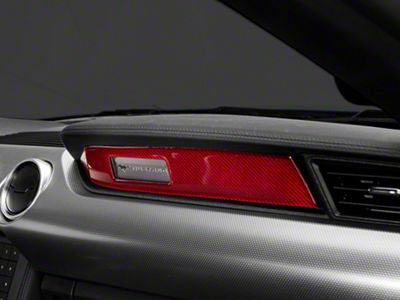 SpeedForm Passenger Side Dash Panel Overlay; Red Carbon (15-23 Mustang)