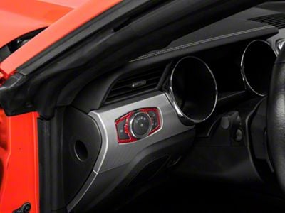 SpeedForm Headlight Switch Trim; Red Carbon (15-23 Mustang)