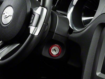 SpeedForm Igntion Cylinder Trim; Red Carbon (10-14 Mustang)