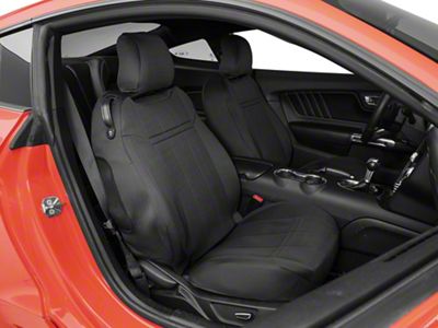 SpeedForm Neoprene Front Seat Covers; Black (15-23 Mustang Fastback)