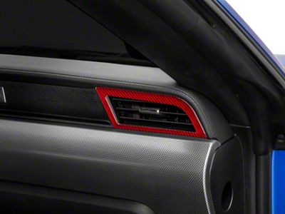 SpeedForm Outer HVAC Vent Trim; Red Carbon (15-23 Mustang)