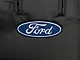 Sideless Seat Cover with Ford Logo; Black (Universal; Some Adaptation May Be Required)