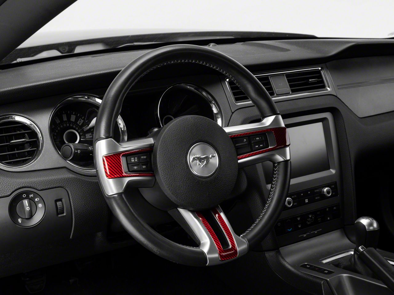 SpeedForm Steering Wheel Trim; Red Carbon (10-14 Mustang)
