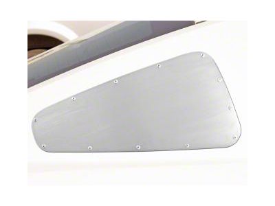 Drake Muscle Cars Aluminum Quarter Window Covers; Brushed (05-09 Mustang Coupe)