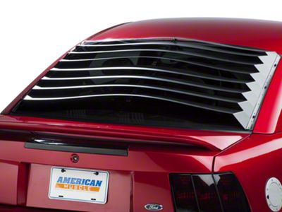 SpeedForm Rear Window Louvers; Smooth Aluminum (94-04 Mustang Coupe)