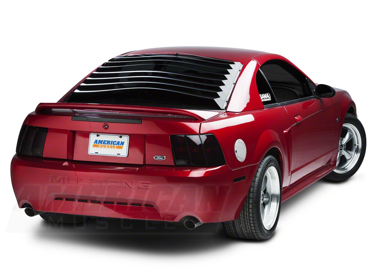 SpeedForm Rear Window Louvers Smooth Aluminum 94 04 Mustang Coupe