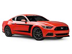 SEC10 Side Stripes; Gloss Black (15-23 Mustang)