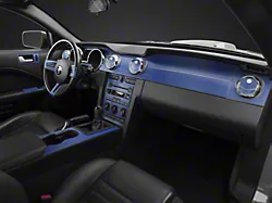 SEC10 Dash Overlay Kit; Blue Carbon Fiber (05-09 Mustang)