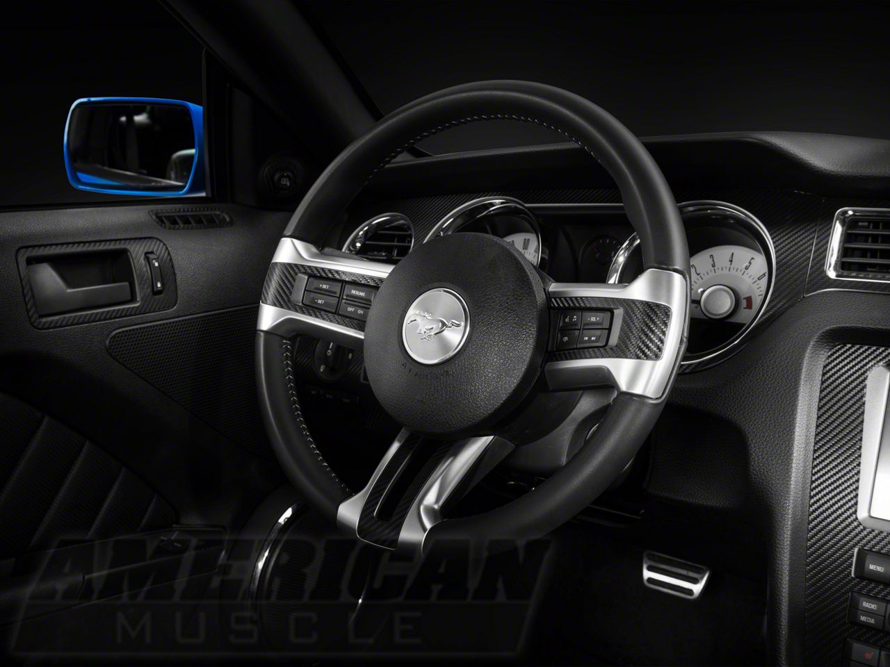 SEC10 Mustang Dash Overlay Kit; Carbon Fiber 26365 (1014 Mustang