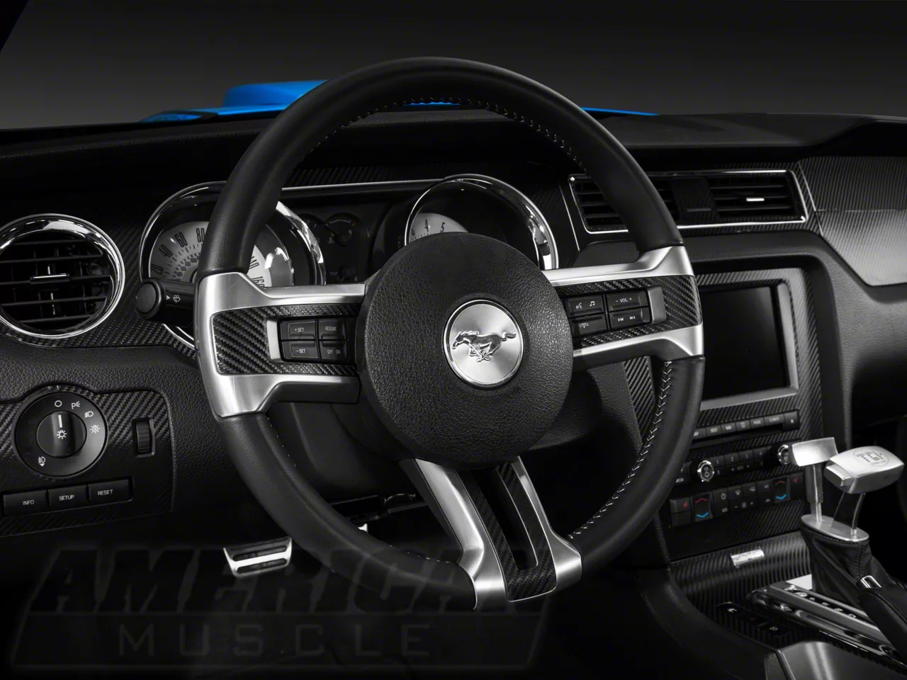 SEC10 Mustang Dash Overlay Kit; Carbon Fiber 26365 (1014 Mustang