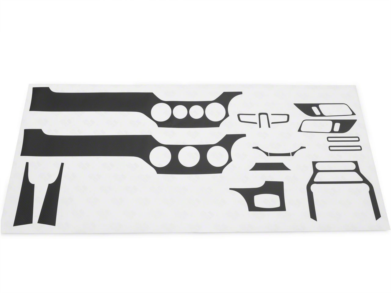 SEC10 Mustang Dash Overlay Kit; Carbon Fiber 389878 (1523 Mustang
