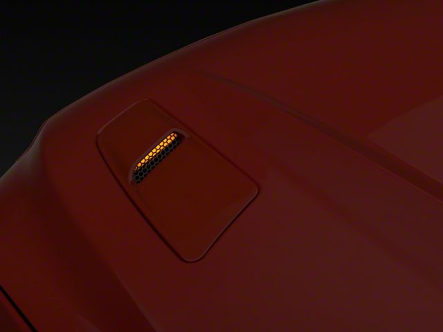 Raxiom Axial Series Hood Mount Turn Signal Kit; Amber LED (15-17 Mustang GT)