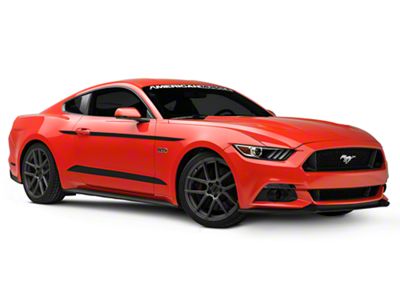 SEC10 Side Accent Decals; Matte Black (15-23 Mustang)