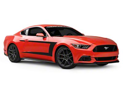 SEC10 Side Stripes; Matte Black (15-23 Mustang)