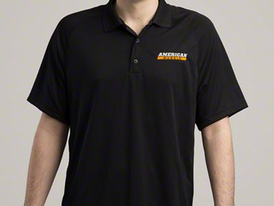 AmericanMuscle Performance Polo Shirt; Black