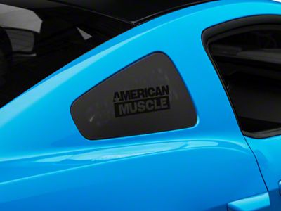 SEC10 AmericanMuscle Quarter Window Decal; Gloss Black (05-14 Mustang)