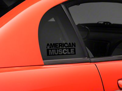 SEC10 AmericanMuscle Quarter Window Decal; Gloss Black (94-04 Mustang)