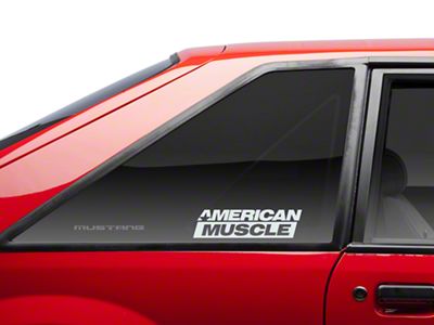 SEC10 AmericanMuscle Quarter Window Decal; Frosted (79-93 Mustang)