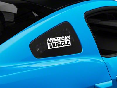 SEC10 AmericanMuscle Quarter Window Decal; White (05-14 Mustang)