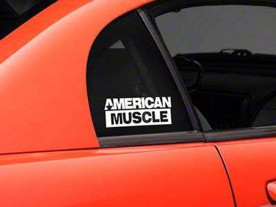 SEC10 AmericanMuscle Quarter Window Decal; White (94-04 Mustang)