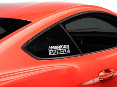 SEC10 AmericanMuscle Quarter Window Decal; White (15-23 Mustang)