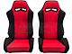 SpeedForm Racing Seats; Black and Red; Pair (79-14 Mustang)