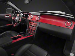 SEC10 Dash Overlay Kit; Red Carbon Fiber (05-09 Mustang)