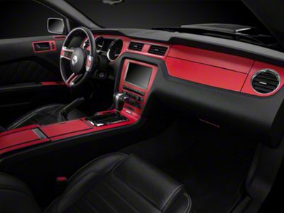 SEC10 Dash Overlay Kit; Red Carbon Fiber (10-14 Mustang)