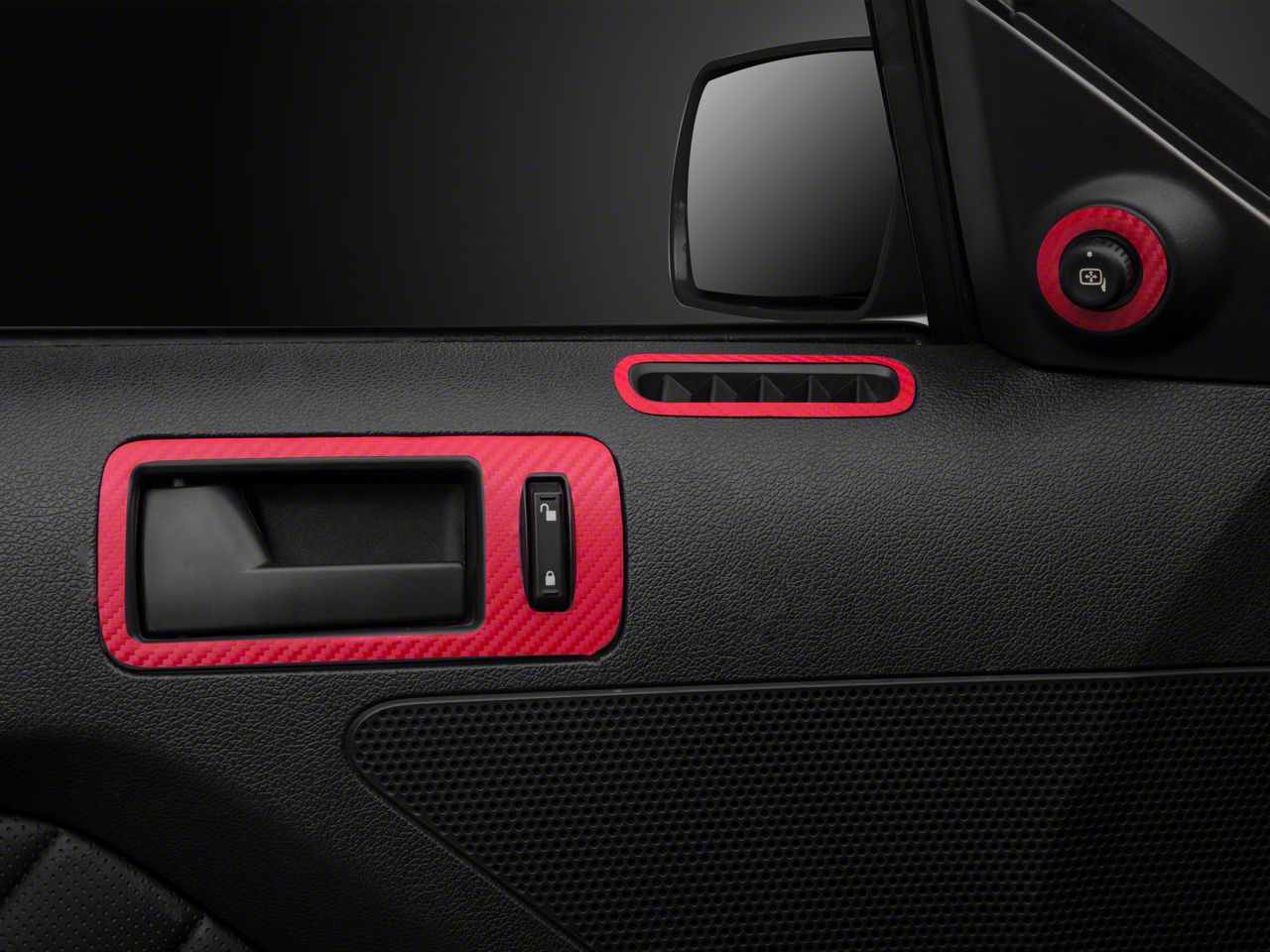 SEC10 Mustang Dash Overlay Kit; Red Carbon Fiber 387405 (1014 Mustang