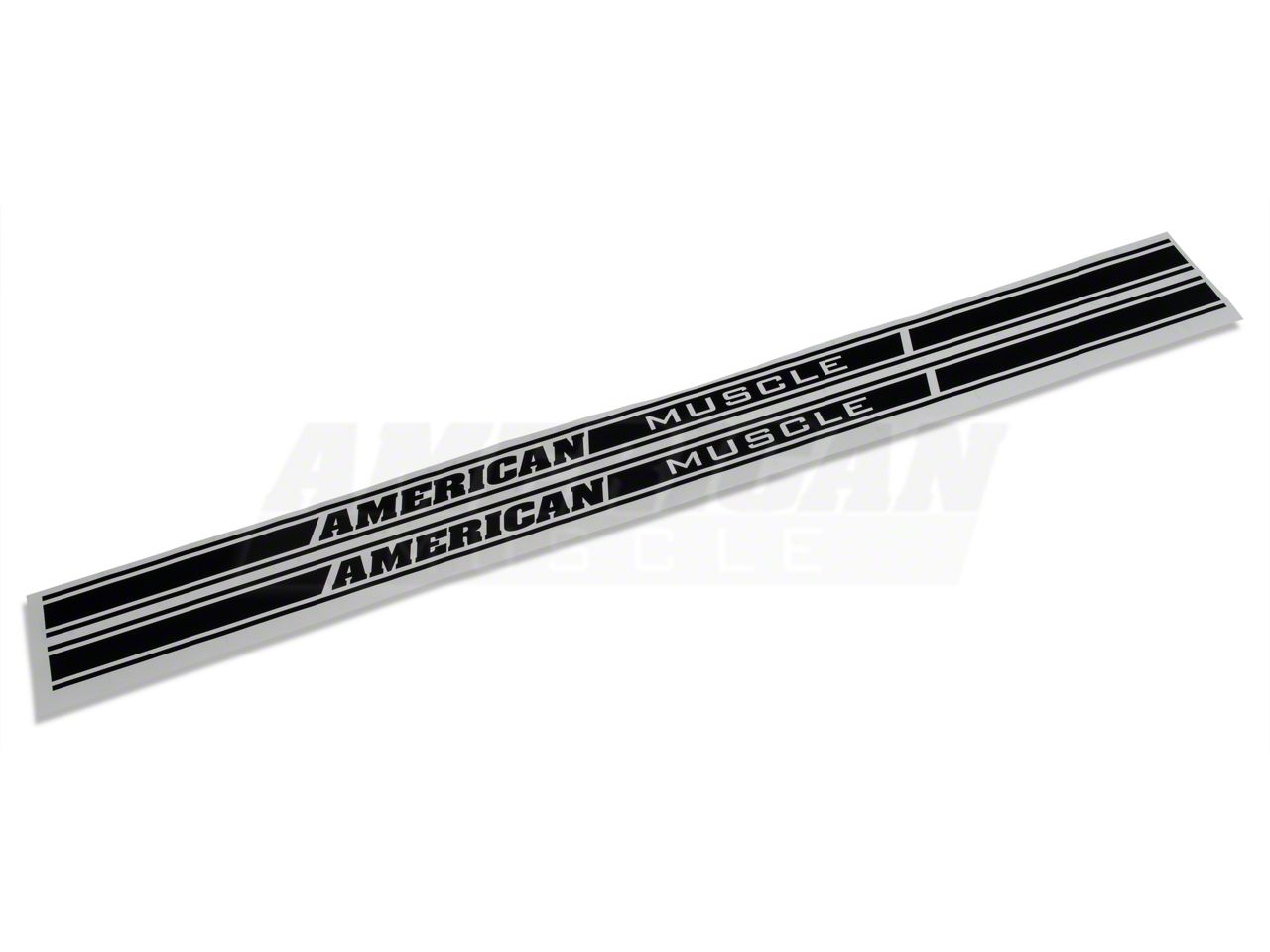 SEC10 Mustang Rocker Stripes with AmericanMuscle Logo; Matte