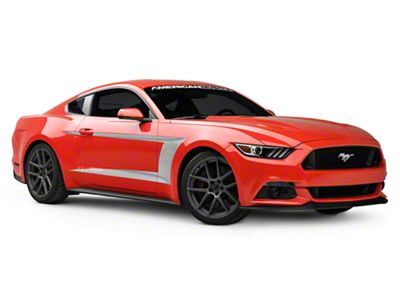 SEC10 Side Stripes; Silver (15-23 Mustang)