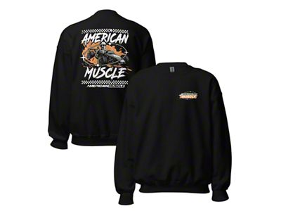AM Skeleton Kart Crew Neck Sweatshirt; Black