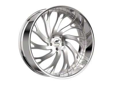 Amani Atlantic-L Brush Center with Chrome Lip Wheel; Rear Only; 22x10; 20mm Offset (08-23 RWD Challenger, Excluding SRT Hellcat & Widebody)