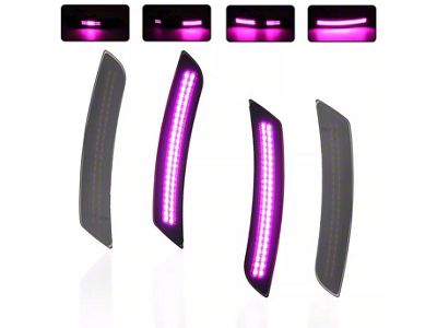 Dynamic LED Side Markers; Pink; Smoked (16-24 Camaro)