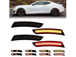 Dynamic LED Side Markers; Red/Amber; Smoked (16-24 Camaro)