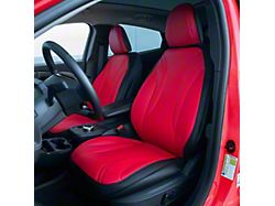 Kustom Interior Premium Artificial Leather Front and Rear Seat Covers; Black with All Red Front Face (21-26 Mustang Mach-E)