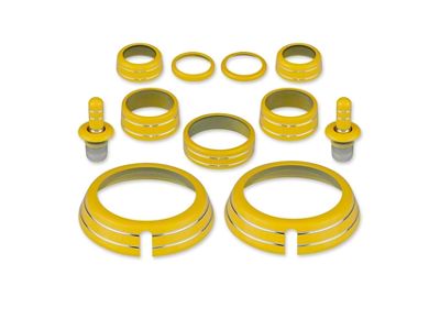 American Brothers Design Interior Knob Kit; Bright Yellow (10-15 Camaro)