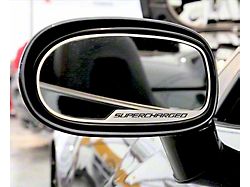 American Car Craft Side View Mirror Trim Supercharged Style; Brushed (05-13 Corvette C6 w/o Auto Dim Mirrors)