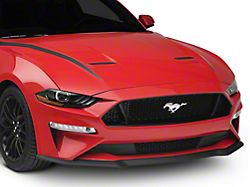 SEC10 Hood Accent Decal; Black Carbon Fiber (18-23 Mustang GT, EcoBoost)