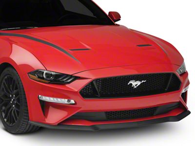 SEC10 Hood Accent Decal; Black Carbon Fiber (18-23 Mustang GT, EcoBoost)