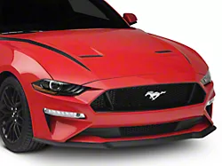 SEC10 Hood Accent Decal; Matte Black (18-23 Mustang GT, EcoBoost)