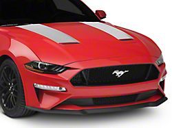 SEC10 Hood Stripes; Silver (18-23 Mustang GT, EcoBoost)