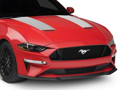 SEC10 Hood Stripes; Silver (18-23 Mustang GT, EcoBoost)