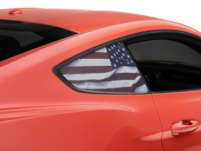 SEC10 Perforated American Flag Quarter Window Decal (15-23 Mustang Fastback)