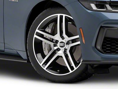 2010 GT500 Style Gloss Black Machined Wheel; 19x8.5 (2024 Mustang)