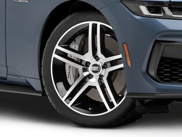 2010 GT500 Style Gloss Black Machined Wheel; 19x8.5 (2024 Mustang)