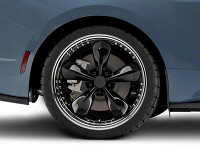 Bullitt Motorsport Gloss Black Wheel; Rear Only; 20x10 (2024 Mustang EcoBoost w/o Performance Pack)