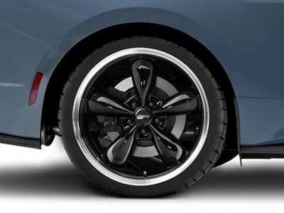 Deep Dish Bullitt Gloss Black Wheel; Rear Only; 20x10 (2024 Mustang EcoBoost w/o Performance Pack)
